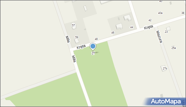 Podgórze, Kręta, 27, mapa Podgórze