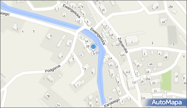 Podgórzyn, Krótka, 4, mapa Podgórzyn