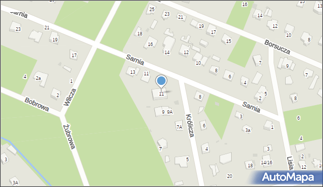 Podkowa Leśna, Królicza, 11, mapa Podkowa Leśna