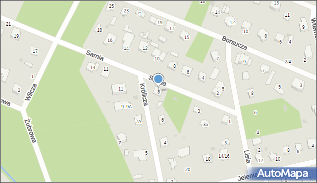 Podkowa Leśna, Królicza, 8, mapa Podkowa Leśna