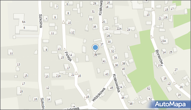 Podzamcze, Krakowska, 39, mapa Podzamcze