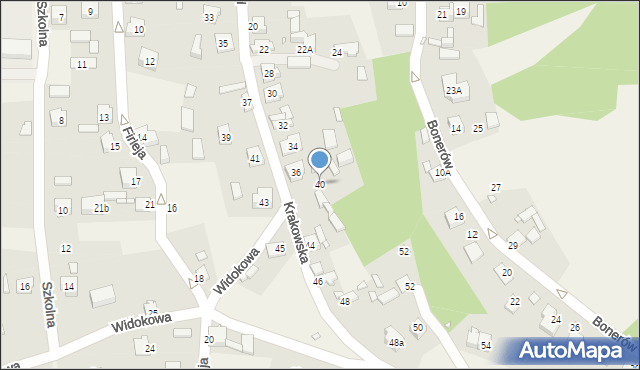 Podzamcze, Krakowska, 40, mapa Podzamcze