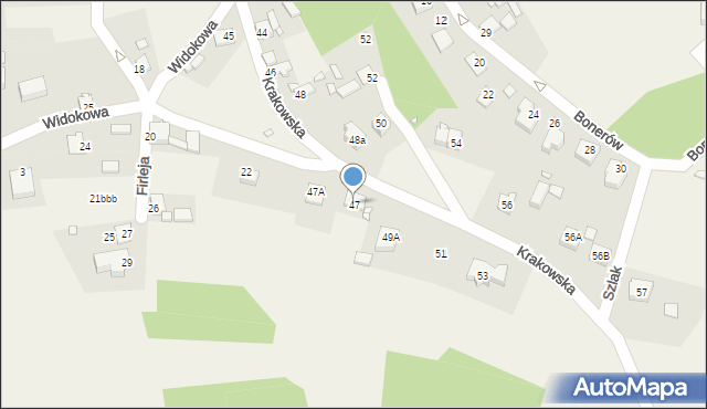 Podzamcze, Krakowska, 47, mapa Podzamcze