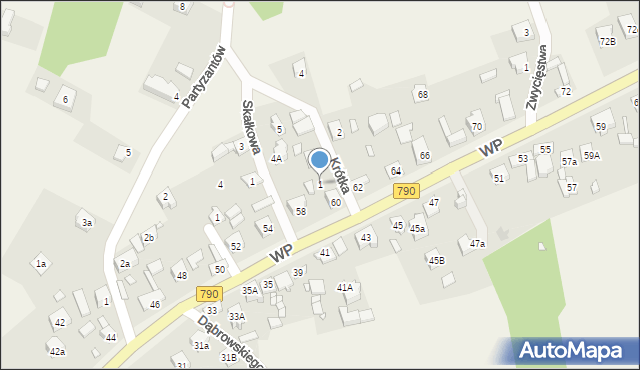 Podzamcze, Krótka, 1, mapa Podzamcze