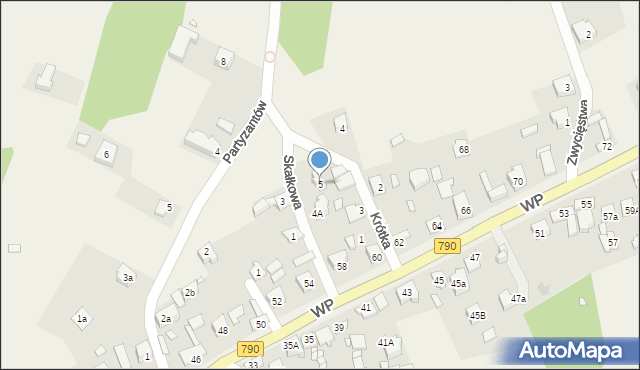 Podzamcze, Krótka, 5, mapa Podzamcze