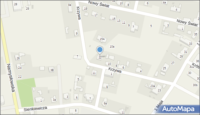 Pokój, Krzywa, 12, mapa Pokój