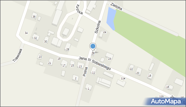 Polakowice, Króla Jana III Sobieskiego, 26, mapa Polakowice