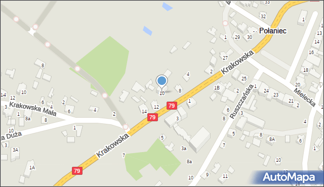 Połaniec, Krakowska, 10, mapa Połaniec