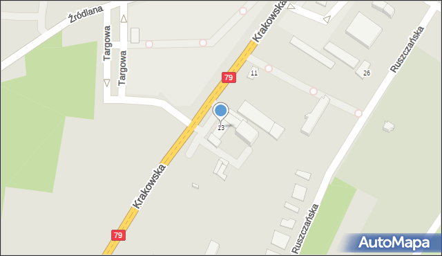 Połaniec, Krakowska, 13, mapa Połaniec