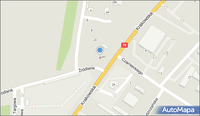 Połaniec, Krakowska, 16, mapa Połaniec