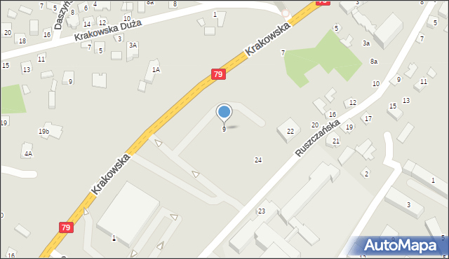 Połaniec, Krakowska, 9, mapa Połaniec
