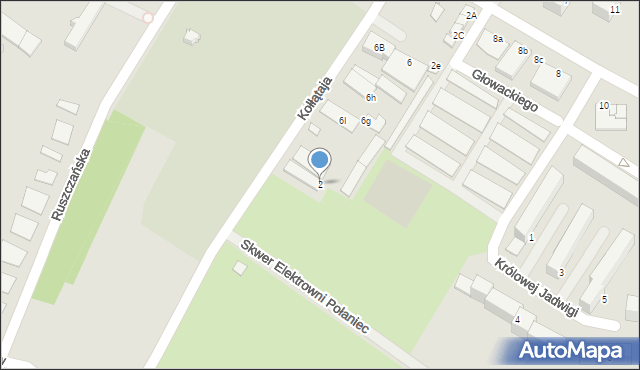 Połaniec, Królowej Jadwigi, 2, mapa Połaniec