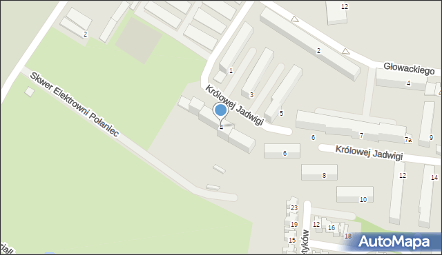 Połaniec, Królowej Jadwigi, 4, mapa Połaniec
