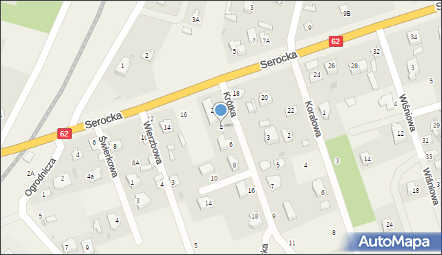 Pomiechówek, Krótka, 4, mapa Pomiechówek