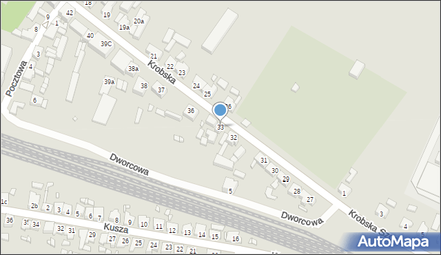 Poniec, Krobska, 33, mapa Poniec