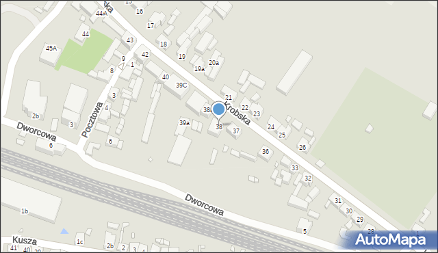 Poniec, Krobska, 38, mapa Poniec