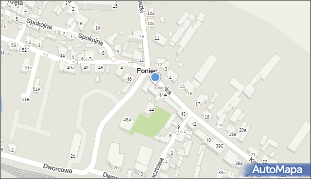 Poniec, Krobska, 45, mapa Poniec