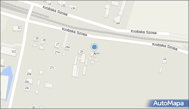 Poniec, Krobska Szosa, 25, mapa Poniec