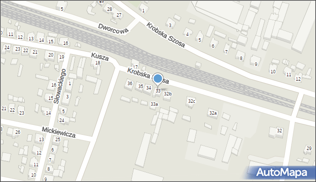 Poniec, Krobska Szosa, 33, mapa Poniec