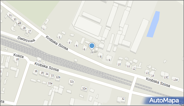 Poniec, Krobska Szosa, 7, mapa Poniec