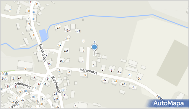 Poniec, Krótka, 4, mapa Poniec