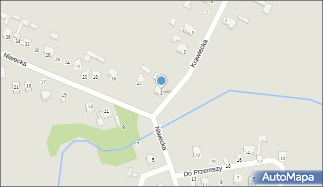 Poręba, Krawiecka, 1, mapa Poręba