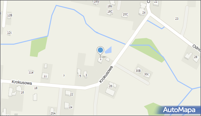 Poręba Wielka, Krokusowa, 1, mapa Poręba Wielka