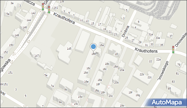 Poznań, Krauthofera Jakuba, 16b, mapa Poznania