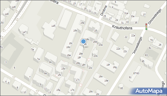 Poznań, Krauthofera Jakuba, 18d, mapa Poznania