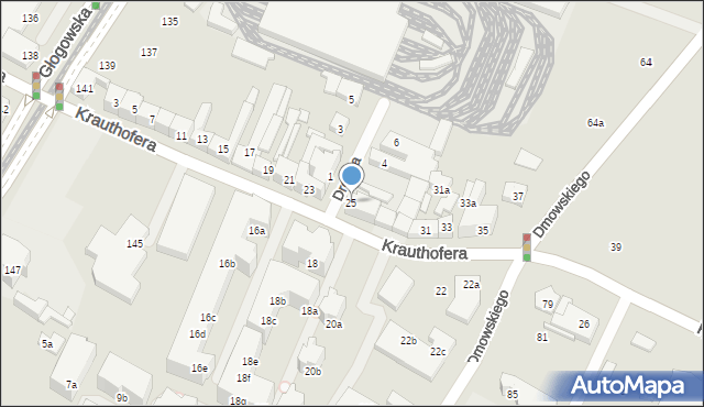 Poznań, Krauthofera Jakuba, 25, mapa Poznania