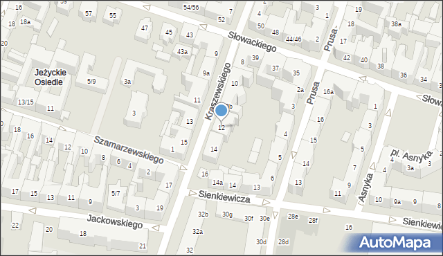 Poznań, Kraszewskiego Józefa Ignacego, 12, mapa Poznania