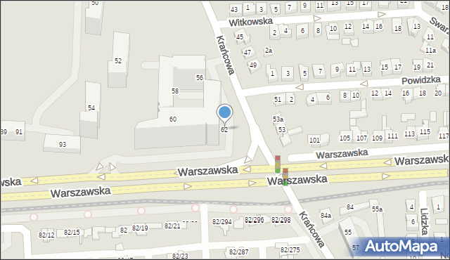 Poznań, Krańcowa, 62, mapa Poznania