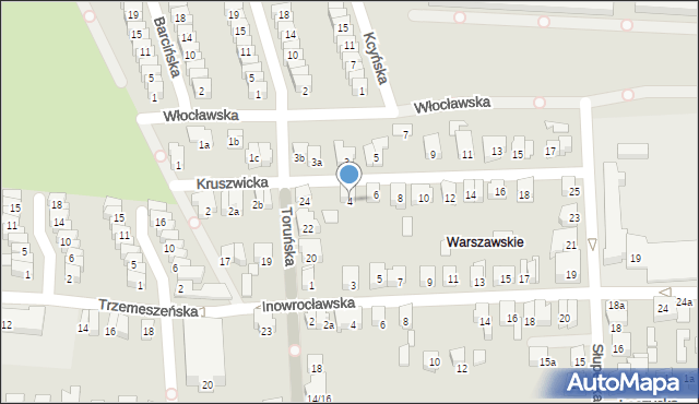 Poznań, Kruszwicka, 4, mapa Poznania