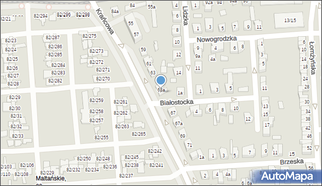 Poznań, Krańcowa, 65a, mapa Poznania