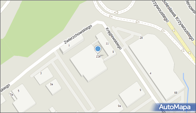 Poznań, Kręglewskiego Adama, 11a, mapa Poznania