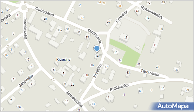 Poznań, Krzesiny, 14, mapa Poznania