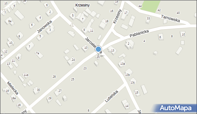 Poznań, Krzesiny, 21, mapa Poznania