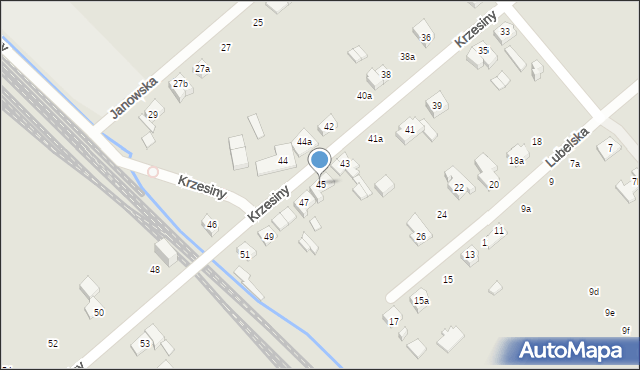 Poznań, Krzesiny, 45, mapa Poznania