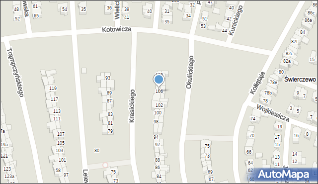 Poznań, Krasickiego Ignacego, bp., 106, mapa Poznania