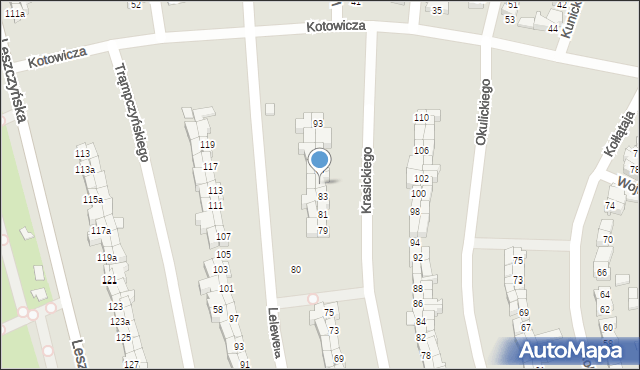 Poznań, Krasickiego Ignacego, bp., 85, mapa Poznania