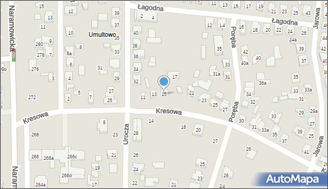 Poznań, Kresowa, 15, mapa Poznania