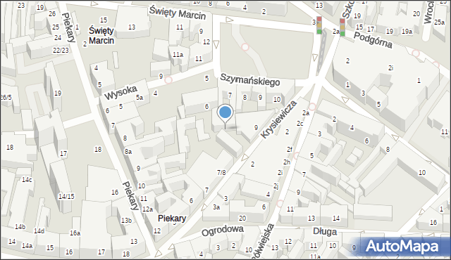 Poznań, Krysiewicza Bolesława, 8b, mapa Poznania