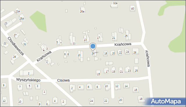 Prabuty, Krańcowa, 14, mapa Prabuty