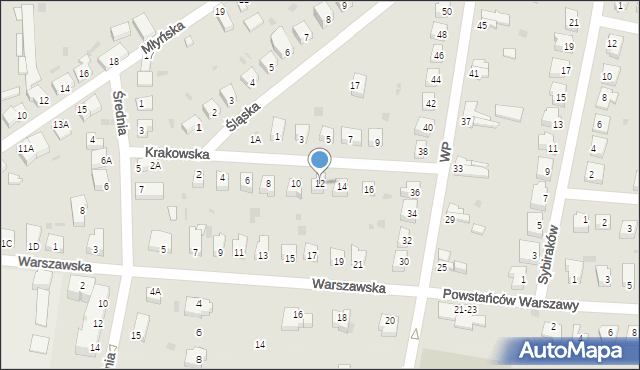 Prochowice, Krakowska, 12, mapa Prochowice