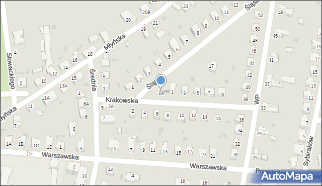 Prochowice, Krakowska, 1A, mapa Prochowice