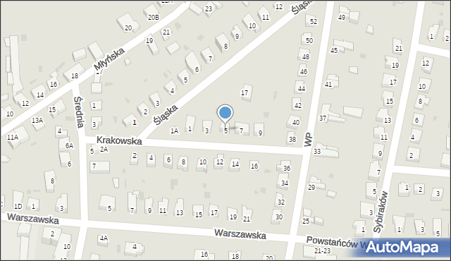 Prochowice, Krakowska, 5, mapa Prochowice