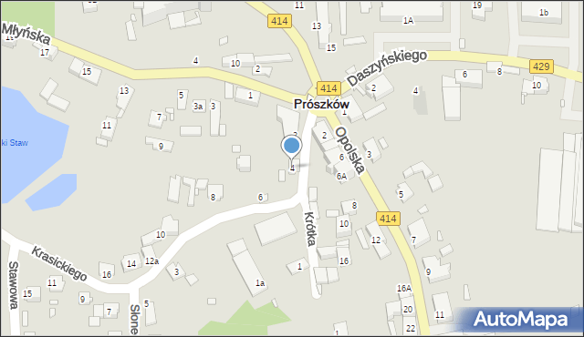 Prószków, Krasickiego Ignacego, bp., 4, mapa Prószków