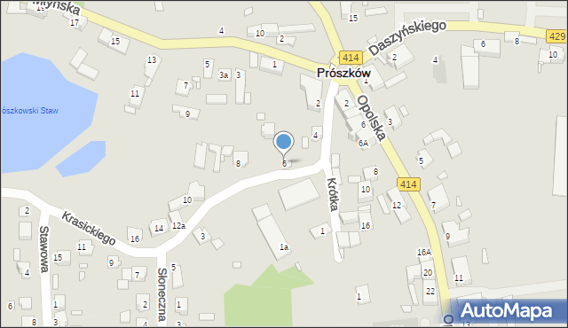 Prószków, Krasickiego Ignacego, bp., 6, mapa Prószków