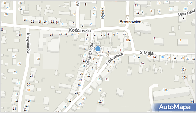 Proszowice, Krakowska, 2, mapa Proszowice