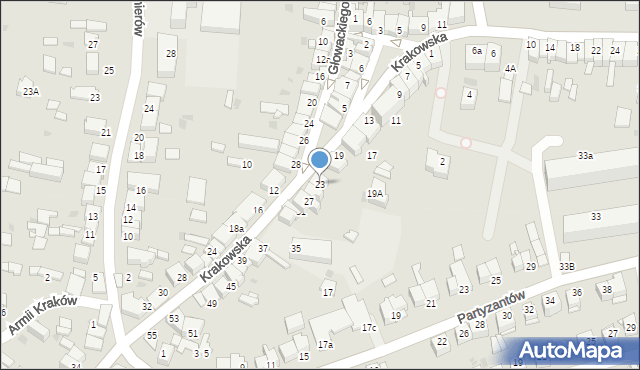 Proszowice, Krakowska, 23, mapa Proszowice